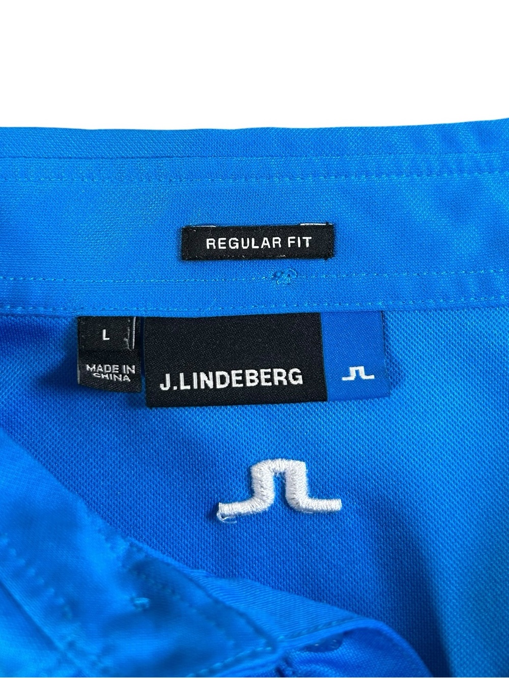 J.LINDEBERG Hunter Fieldsensor Polo Blue Regular Fit Golf Performance Shirt L - Picture 3 of 10